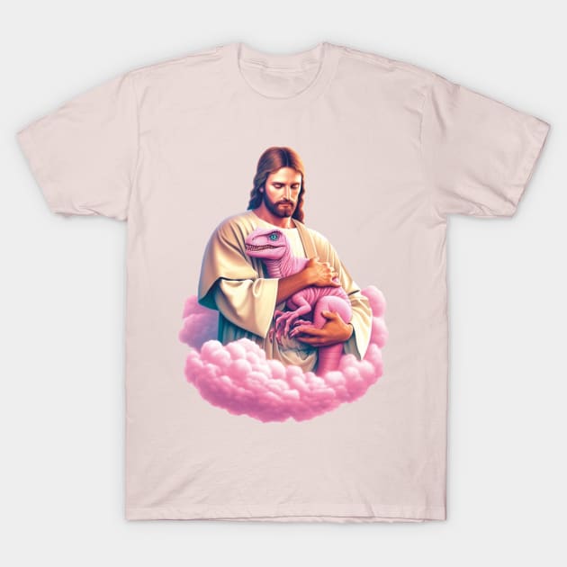 Raptor Jesus T-Shirt by liminalcandy